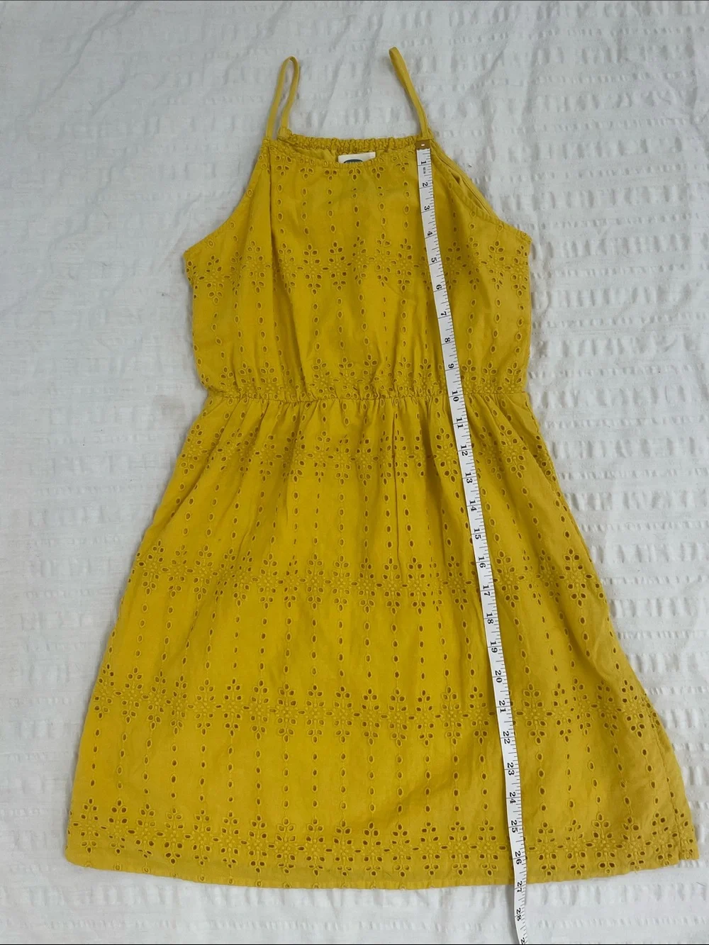 Old Navy Yellow Eyelet Cami Sundress Girls Size Large (10-12)